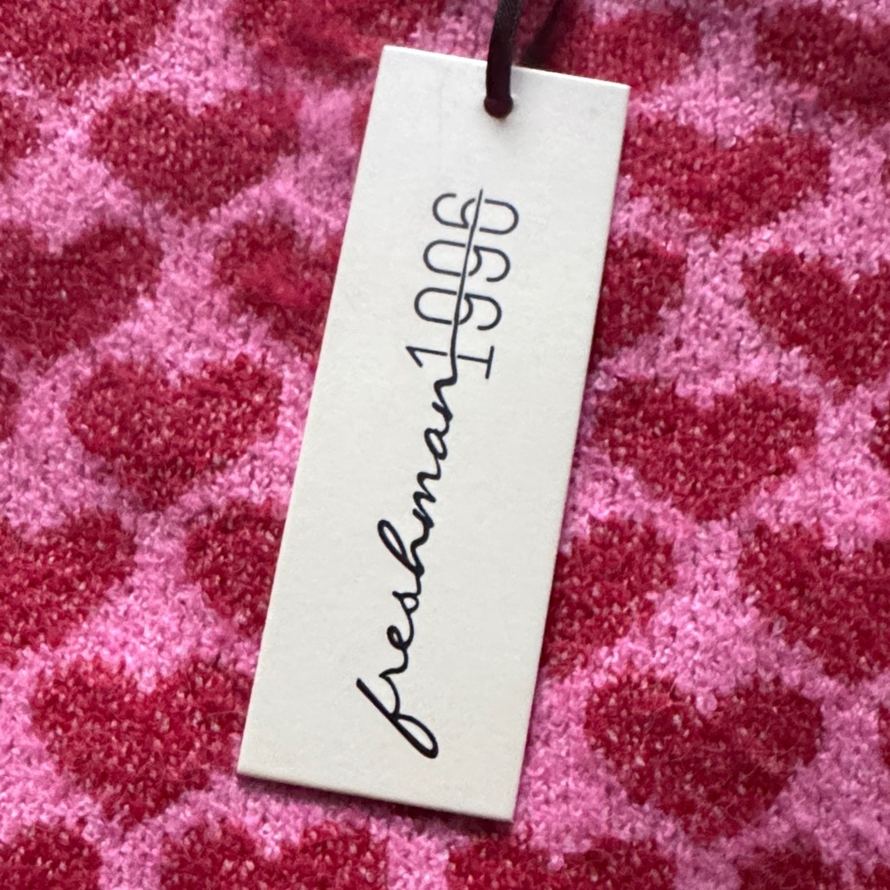 Stylish Pink Heart Pattern Crew Neck Sweater - Picture 3 of 4